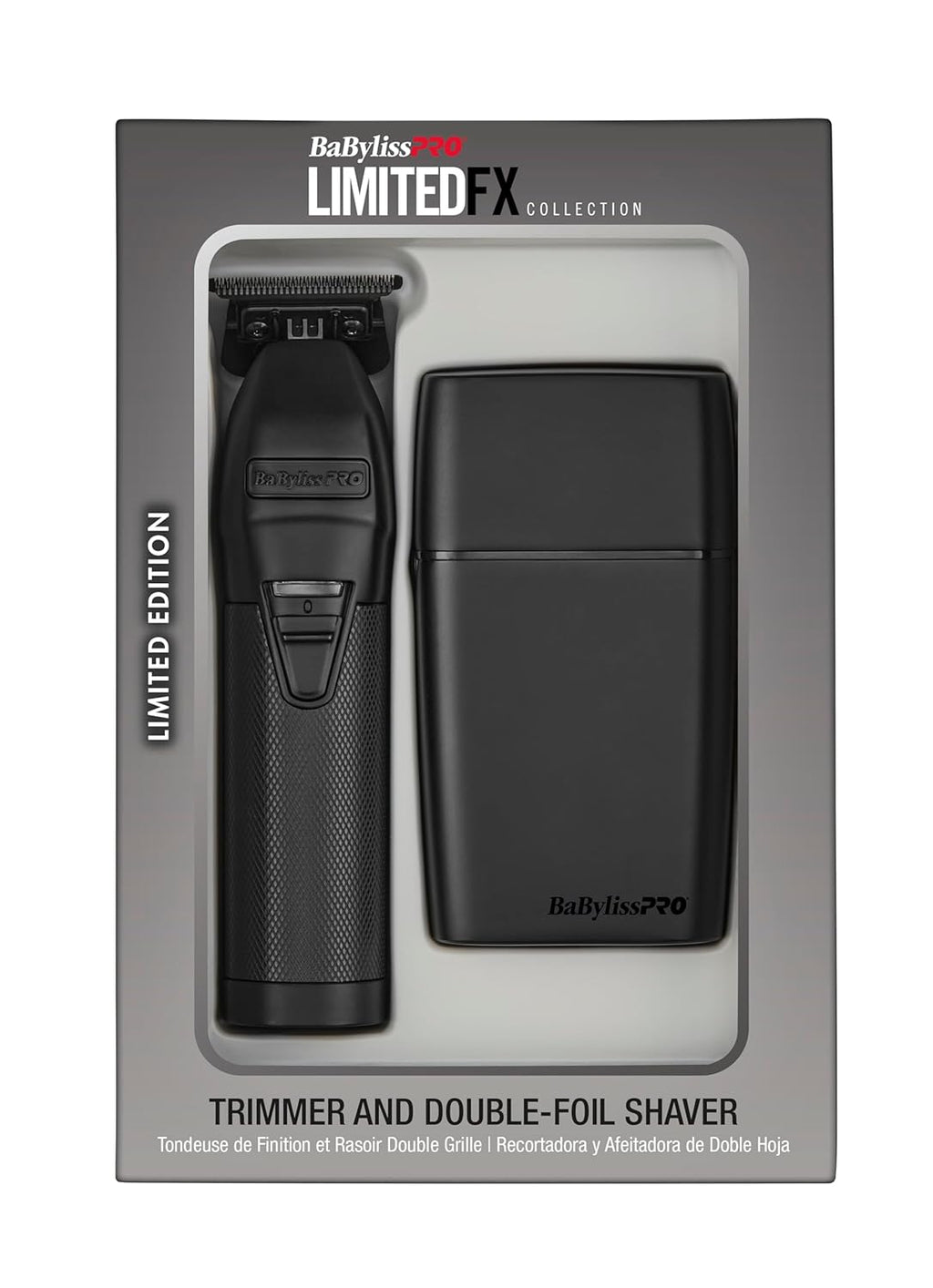 BaBylissPRO LIMITEDFX Cord/Cordless Hair Trimmer and Double Foil Hair Shaver Prepack, High-Performance Lithium-Ion Batteries for Long-Lasting Cutting