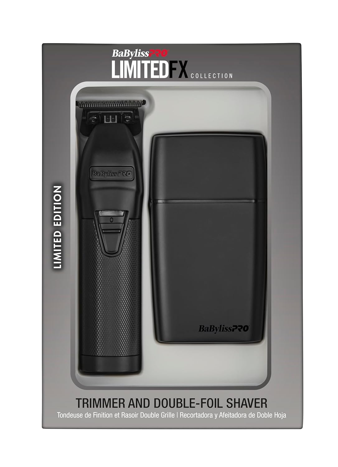 BaBylissPRO LIMITEDFX Cord/Cordless Hair Trimmer and Double Foil Hair Shaver Prepack, High-Performance Lithium-Ion Batteries for Long-Lasting Cutting