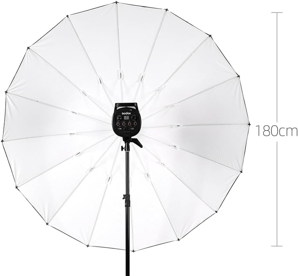 Godox 70 inch 180cm Black White Reflective Umbrella Studio Photography Umbrella, White Inner with Large Diffuser Cover, Bag