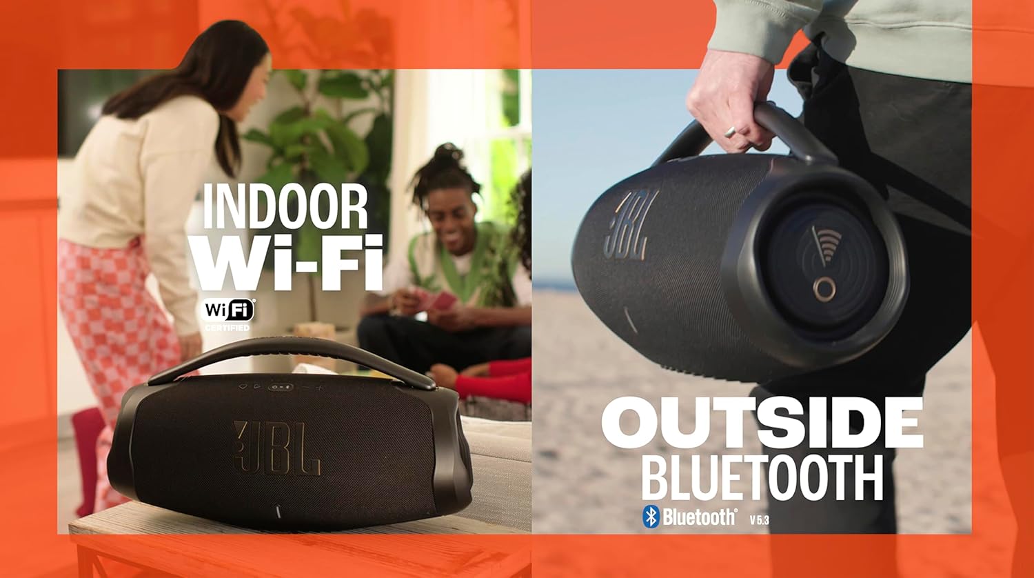 JBL Boombox 3 Wi-Fi - Powerful Wi-Fi and Bluetooth Portable Speaker - Black
