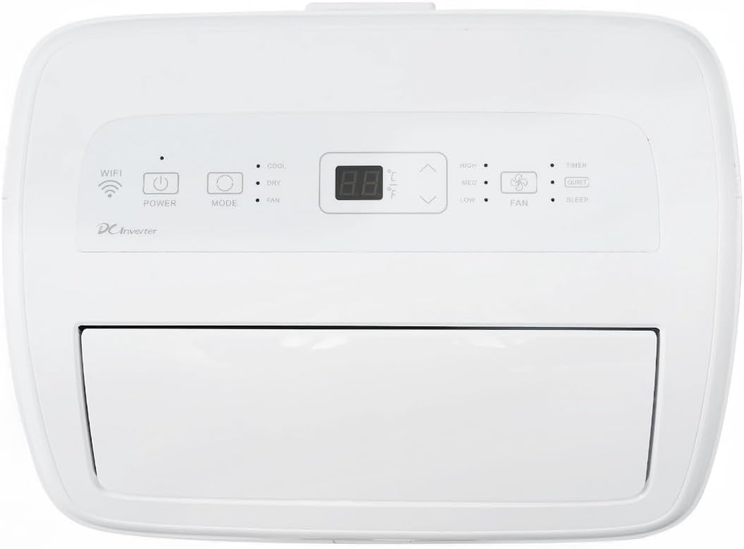Hisense 8,000 BTU DOE/SACC (10,000 ASHRAE) Portable Air Conditioner Dual Hose & Inverter, 350 Sq Ft, Wi-Fi, ConnectLife App Google & Alexa, 3 operating modes, Noise 42 dB HAP0825TWD