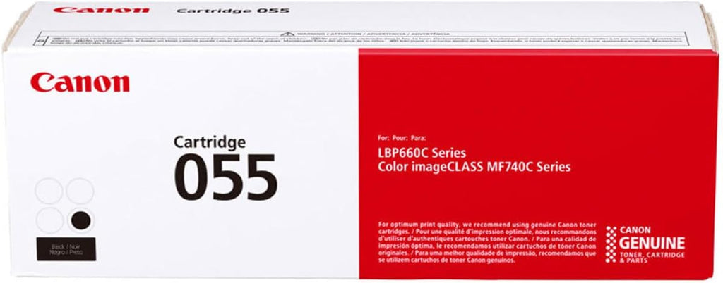 Canon CRG 055 Standard Capacity Toner Cartridge for MF743 & MF741 Printers, Bundle with 4 Individual Retail Packs - Black/Cyan/Magenta/Yellow