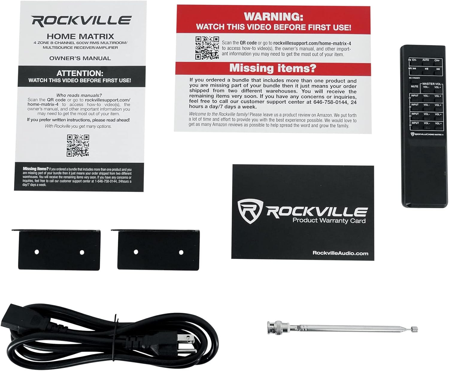 Rockville Home Matrix 4 Zone 600w Multi Room Receiver for Restaurant/Bar/Cafe