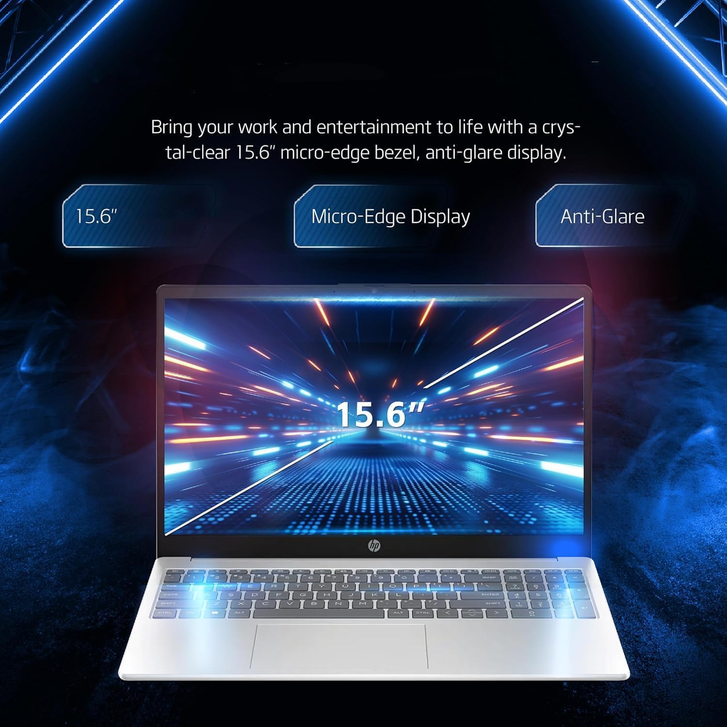 HP New 15.6 inch Laptop Computer, 2025/2026 Edition, Intel High-Performance 4 cores N100 CPU, 16GB RAM, 512GB SSD, Long Battery Life, Ultra-Quiet Design, Windows 11 Pro with Microsoft Office