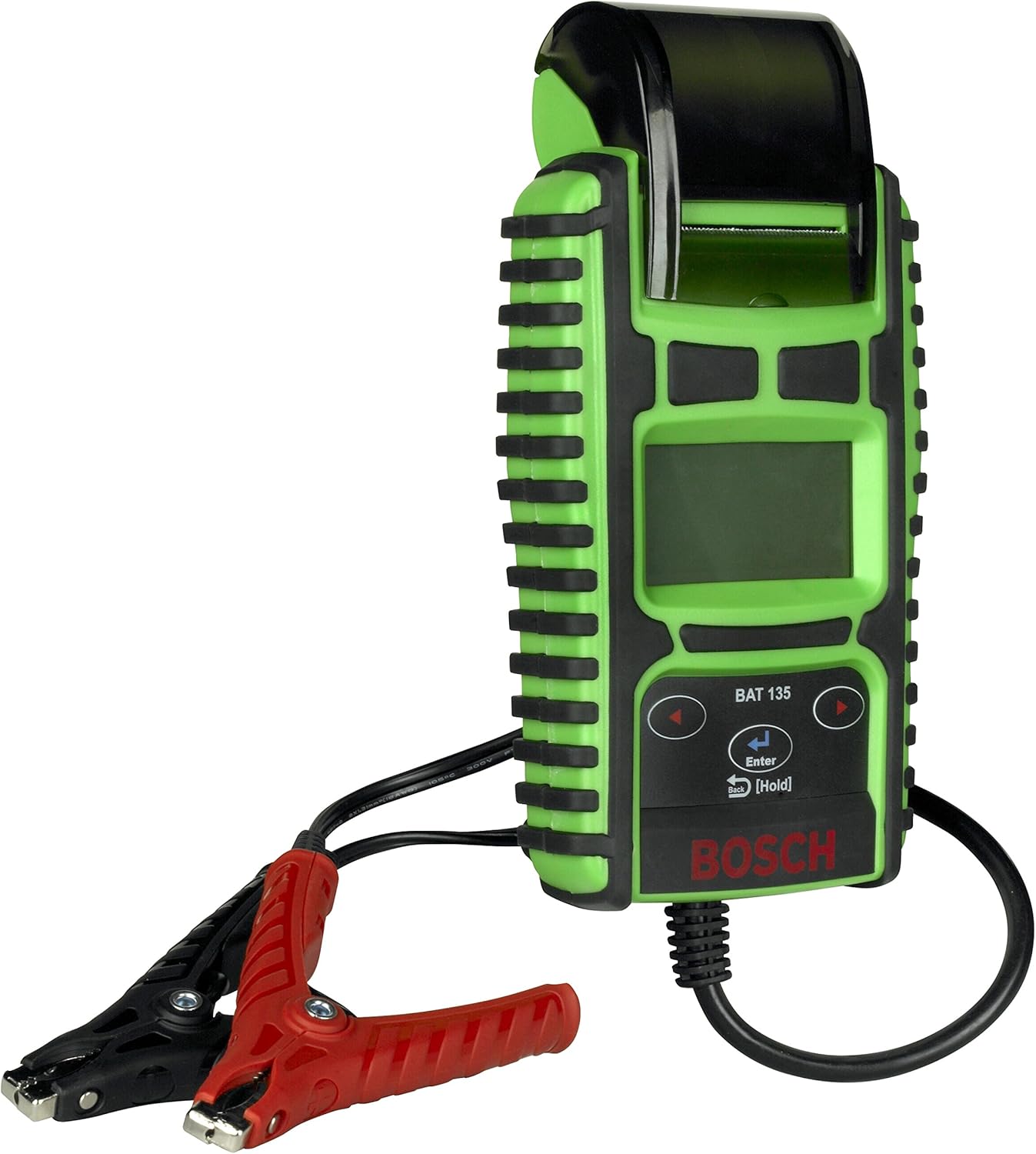Bosch 1699200244 Bat 135 Battery and Charging System Tester with Integrated Printer, Detachable Clamps, and Storage Case for 6V and 12V Batteries and 12V and 24V Charging Systems