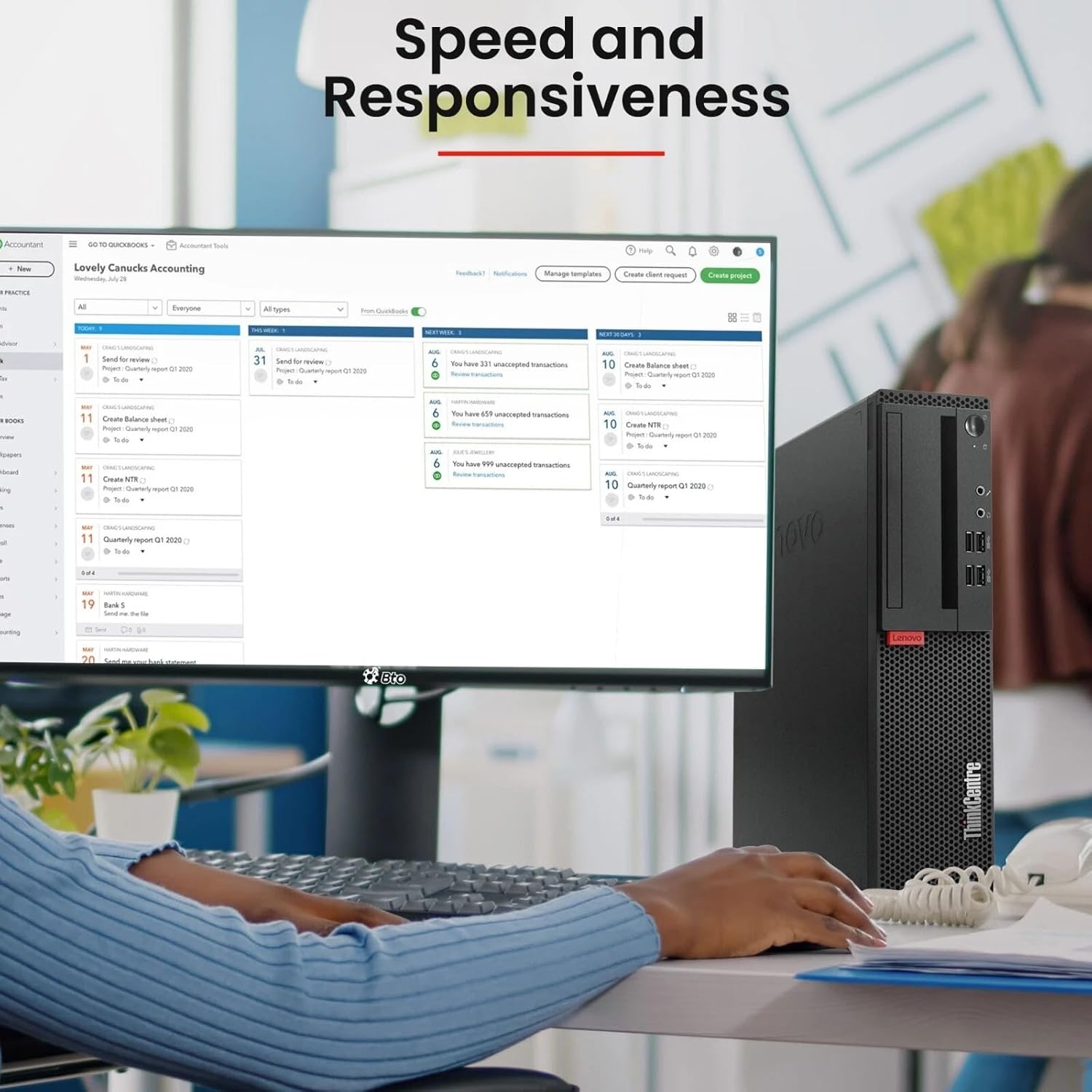 Lenovo ThinkCentre M910S Desktop Computer PC - Intel Core i5-7500 7th Gen - 32GB DDR4 Ram - 512GB SSD - WiFi - Wireless Keyboard & Mouse - Windows 11 Pro (Renewed)