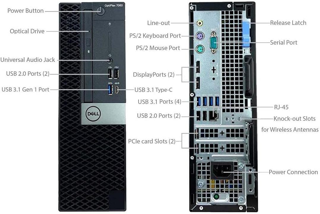 DELL Optiplex 7060 SFF Desktop Computer PC | Intel 8th Gen i7-8700 (6 Core) | 16GB DDR4 Ram 256GB NVMe M.2 SSD | Built-in WiFi & Bluetooth | Windows 11 Pro | Wireless Keyboard & Mouse(Renewed)