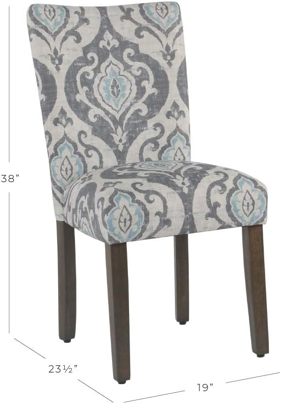 HomePop Parsons Classic Upholstered Accent Dining Chair, Set of 2, Suri Blue