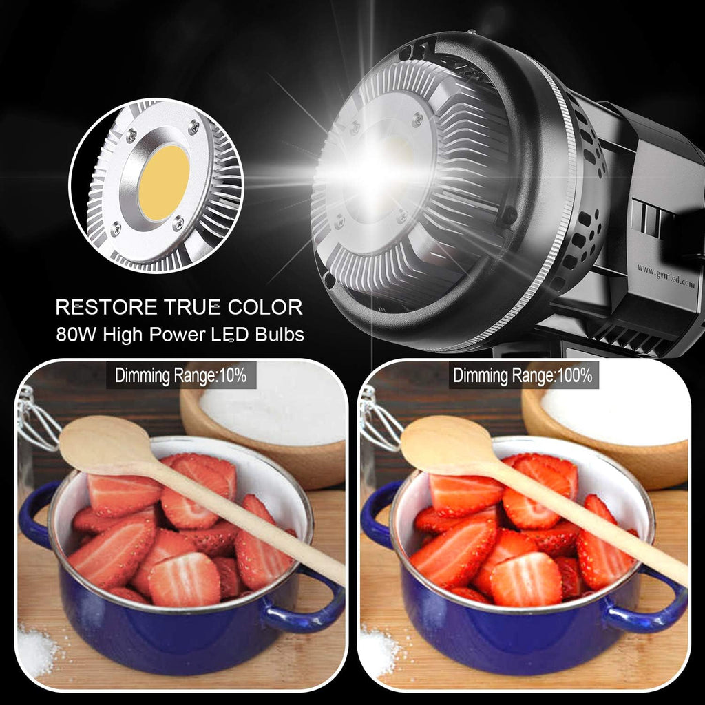 GVM 80W Softbox Lighting Kit with APP Control, Professional Studio Photography Lighting with Digital Display, LED Video Light Color Temperature 5600K and CRI 97+ for Portrait Product Fashion Shoot