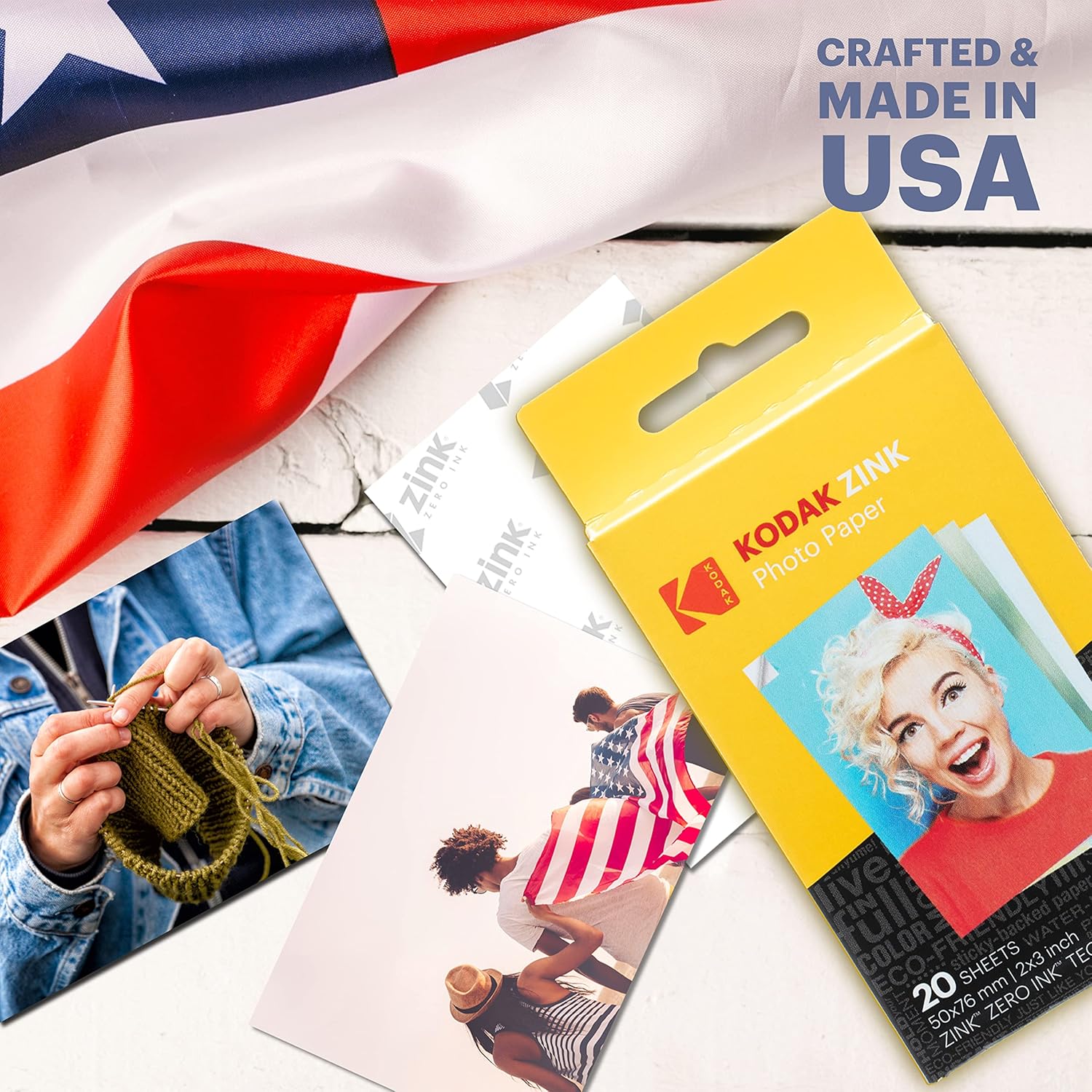 Kodak Printomatic Instant Camera Bundle (Blue) Zink Paper (20 Sheets) - Case - Photo Album - Hanging Frames.
