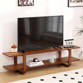 Tiita TV Stand with Storage for TVs up to 65'', Bamboo TV Console Entertainment Center with 2 Open Shelf, Mid Century Modern Media Console for Living Room, Bedroom, Walnut