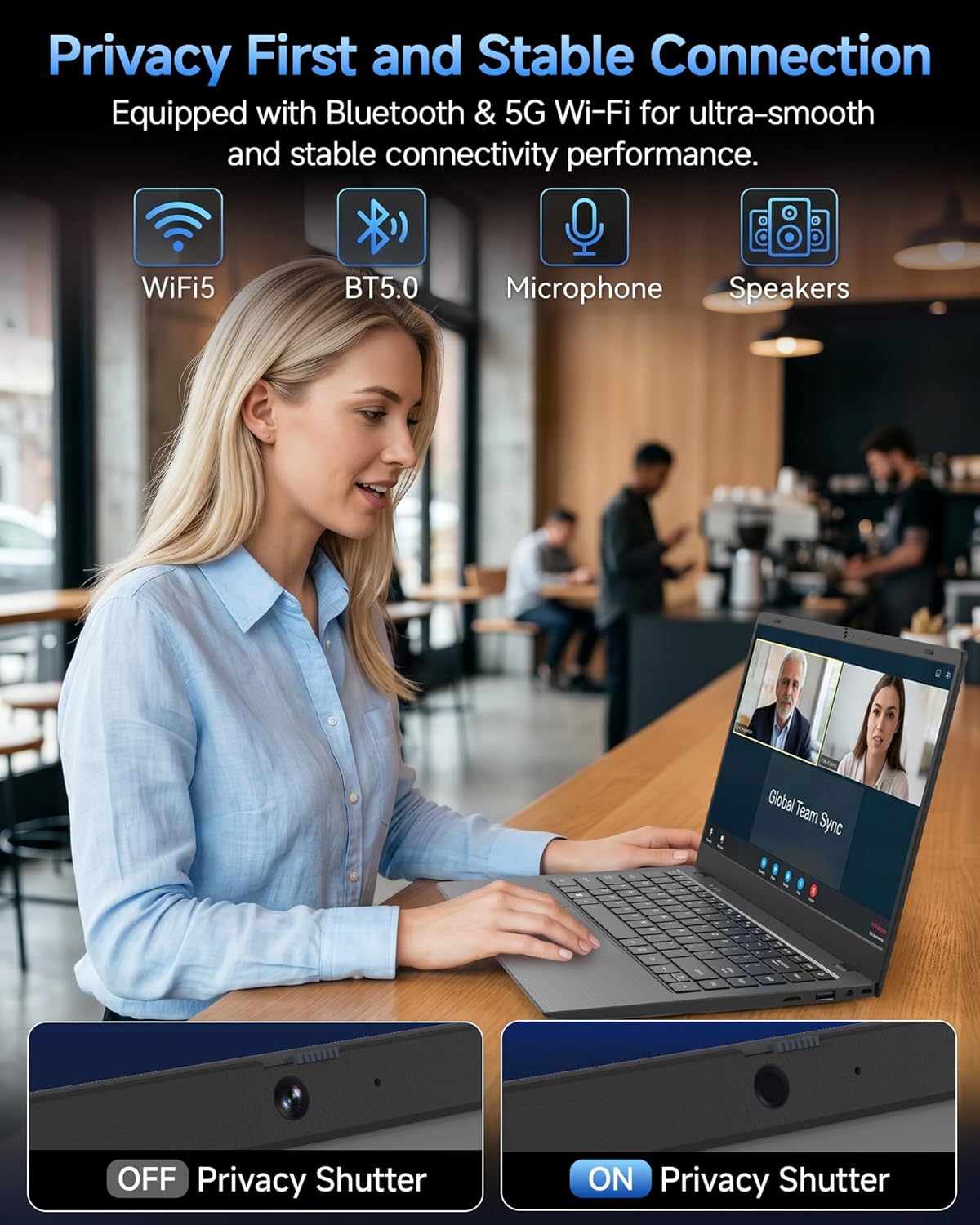 Laptop Computer - 14 Inch Laptops, Pentium 6500Y Processor (Up to 3.4GHz), 16GB RAM 256GB SSD, FHD IPS Display, Traditional Laptop Computer for Student, Business, HDMI, Type C, 38Wh Battery