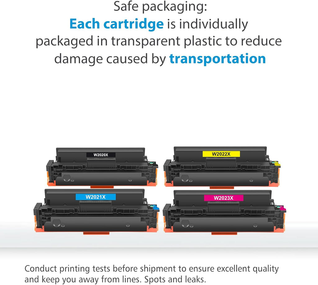 414X Toner Cartridges 4 Pack High Yield Compatible 414X Work for Color Pro MFP M479fdw M479fdn M454dw M454dn M454 M479 Printer Ink with Chip (Black Cyan Yellow Magenta)