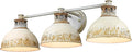 Kinsley 3 Light Bath Vanity Aged Galvanized Steel with Antique Ivory