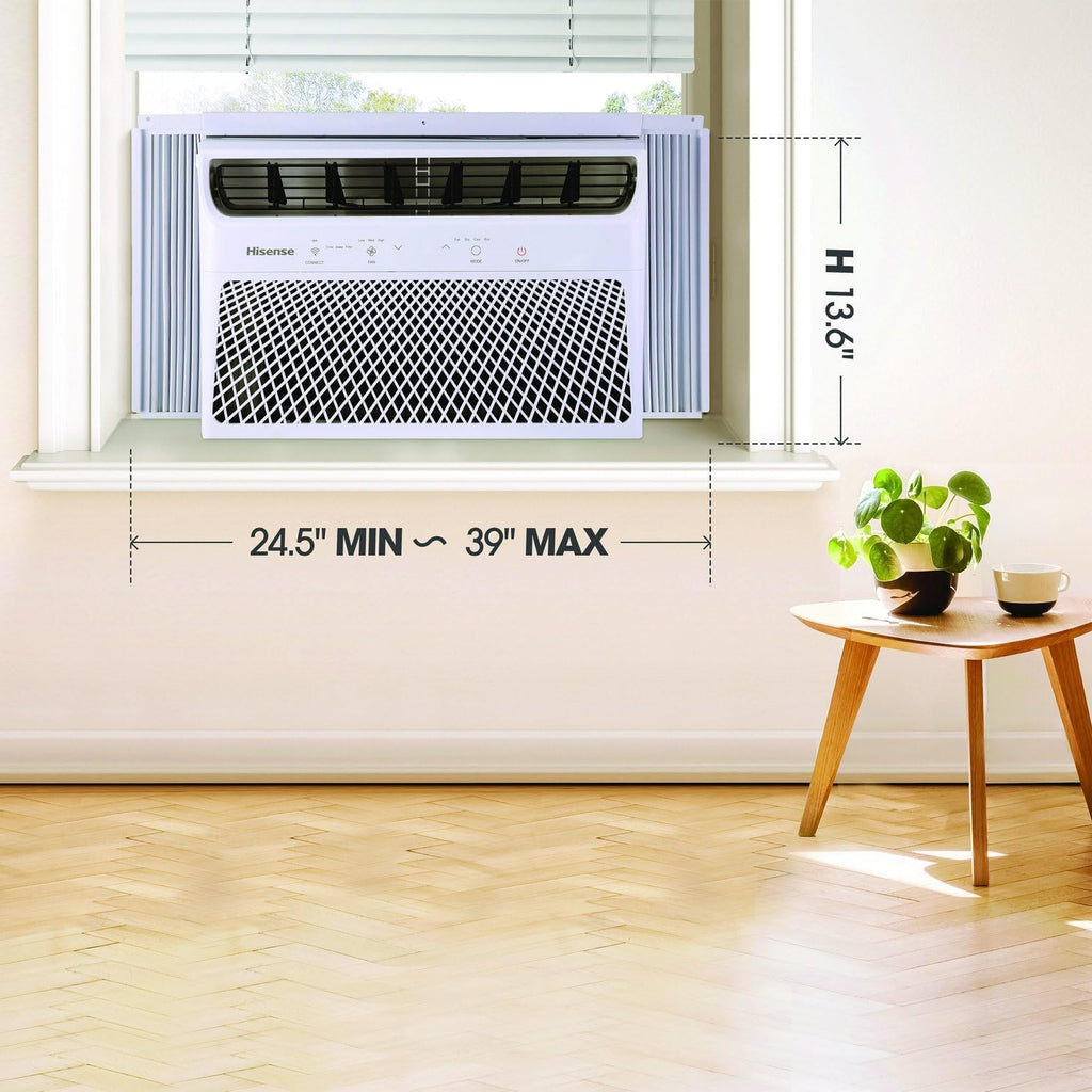 Hisense 8000 BTU Window Air Conditioner Unit for Bedroom Garage Single Living Room, Small Ultra Slim Smart WiFi AC with Dehumidifier Fan, Air conditioner for home 350 Sq. Ft.