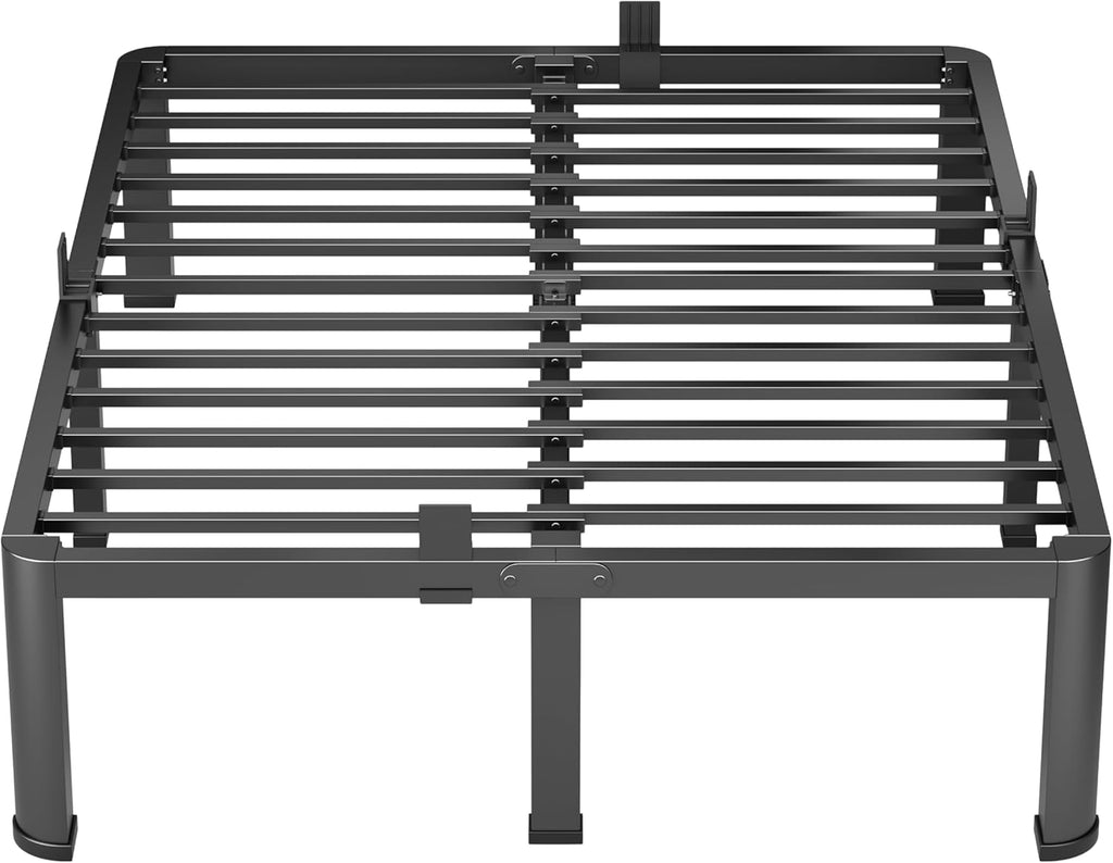 VIPSHOW 14 Inch Queen Heavy Duty 3500 lbs Bed Frame with Round-Corner Legs & Anti-Squeak Design – Quick Assembly Metal Platform, No Box Spring Needed