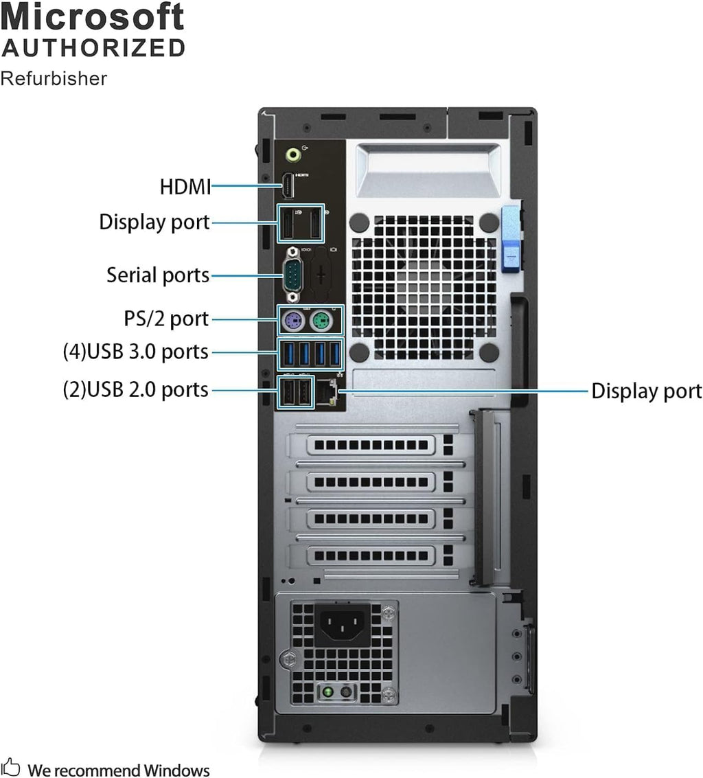 Dell Optiplex Mini Tower i7 Desktop 7050 Computer PC, 7050 Mini Tower Windows 11 Pro, Quad Core i7-6700 3.4GHz up to 4.0GHz, 16GB RAM, 512GB SSD, Keyboard (Renewed)