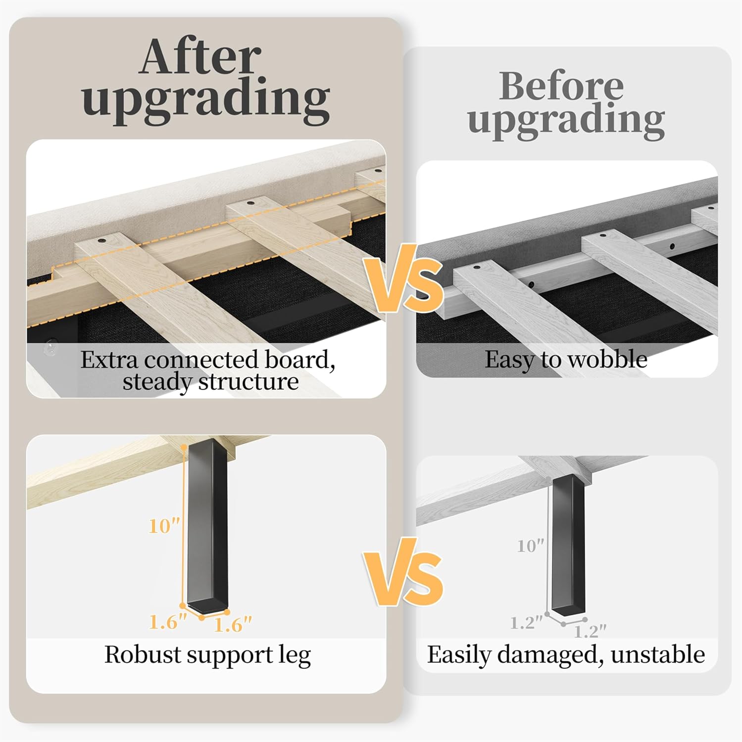 Yaheetech Queen Bed Frame Upholstered Platform Bed/Wooden Slat Support/Tufted Headboard with Wing Side/Mattress Foundation/No Box Spring Needed,Beige Queen