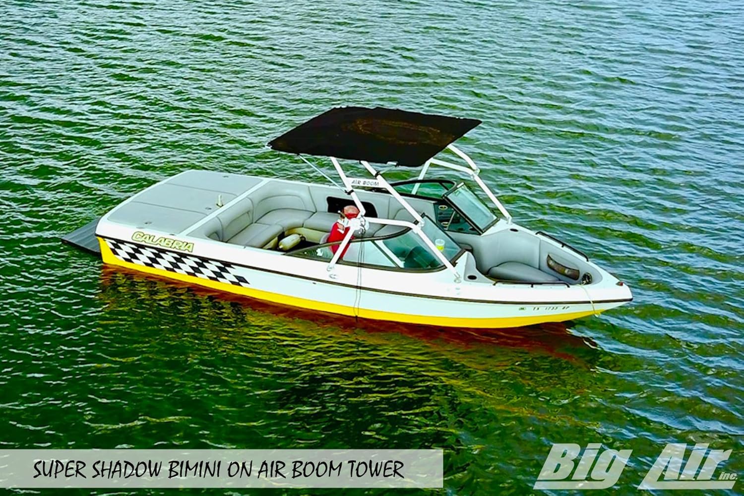 Big Air Super Shadow Wakeboard Tower Bimini Top - 76" x 76" - Mounts Over Existing Wake Tower