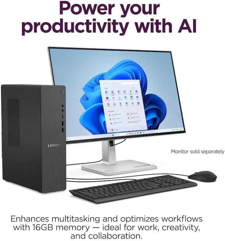 Lenovo IdeaCentre Secure & Productive Business Tower Desktop｜16GB DDR5 RAM | 14TH Intel 4-core (Beat i5-12400T) | 756GB Storage(256GB SSD & 500GB HDD) | HDMI, Wi-Fi 6E, RJ-45, USB-C｜Windows 11 Pro