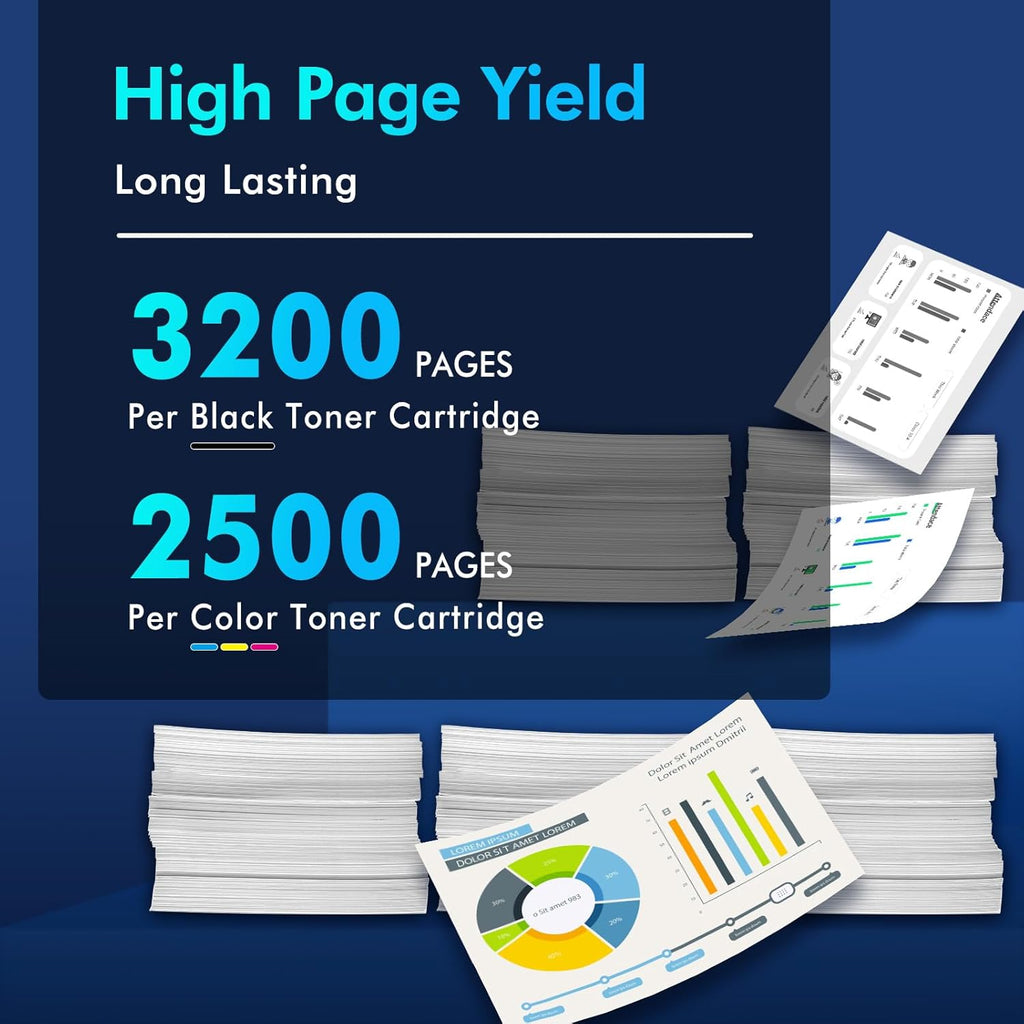 218X Toner Cartridges 4 Pack Pro MFP 3301fdw 3201dw Toner Compatible for 218X High Yield 218A for Color Laser Pro 3201dw MFP 3301 Series 3301fdw 3301sdw 3301cdw Printer Ink W2180X W2180A (with Chip)