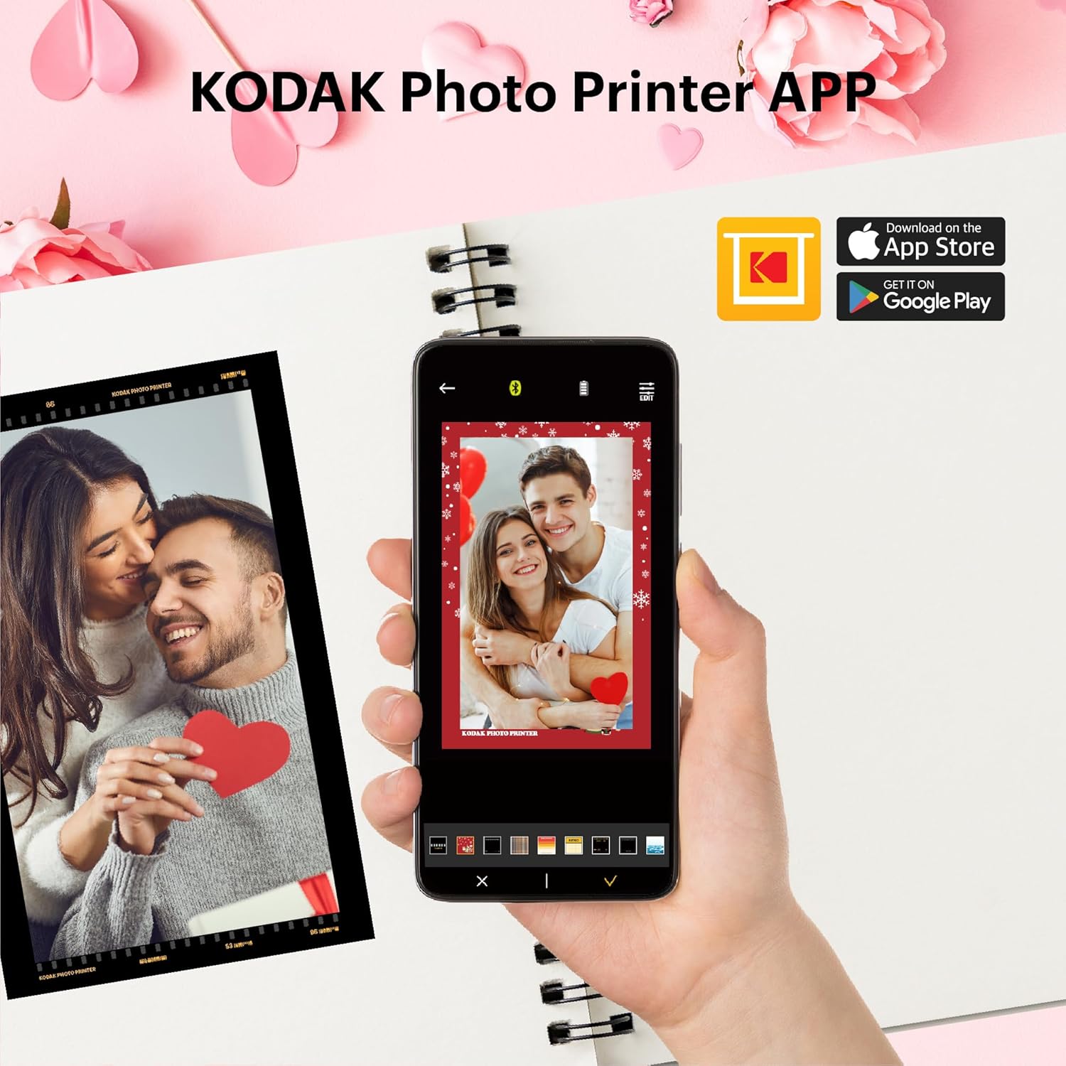KODAK Dock Plus 4x6'' Photo Printer, 50 Sheets, Docking & Bluetooth Smartphone Printer for iPhone & Android, Instant Color Prints, 4PASS Dye Sublimation