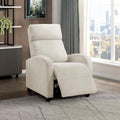 Lexicon Corduroy Pushback Recliner Chair Armchair Push Back Recliner, Solid Wood Frame and Metal Base, Easy Assembly Small Soft Single Sofa Accent Chair for Living Room/Office/Apartment, Beige