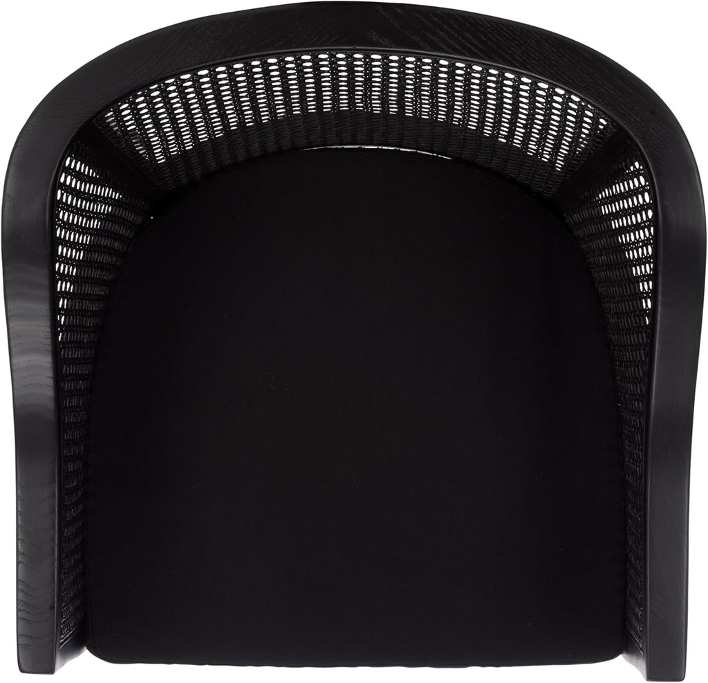 SAFAVIEH Furniture - Rina Cane Dining Chair - 17.1" Seat Height - Black - Rattan - Coastal Cane Design - Ideal for Dining Room, Kitchen - Fully Assembled (DCH9501C)