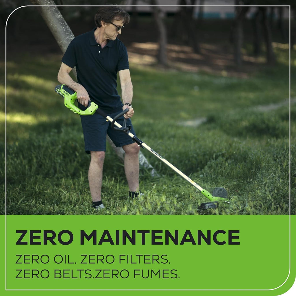Greenworks 40V Cordless Yard Tool Combo Kit with 2.0Ah Battery & Charger – 12" Auto Feed String Trimmer and 390 CFM Leaf Blower, Lightweight Design