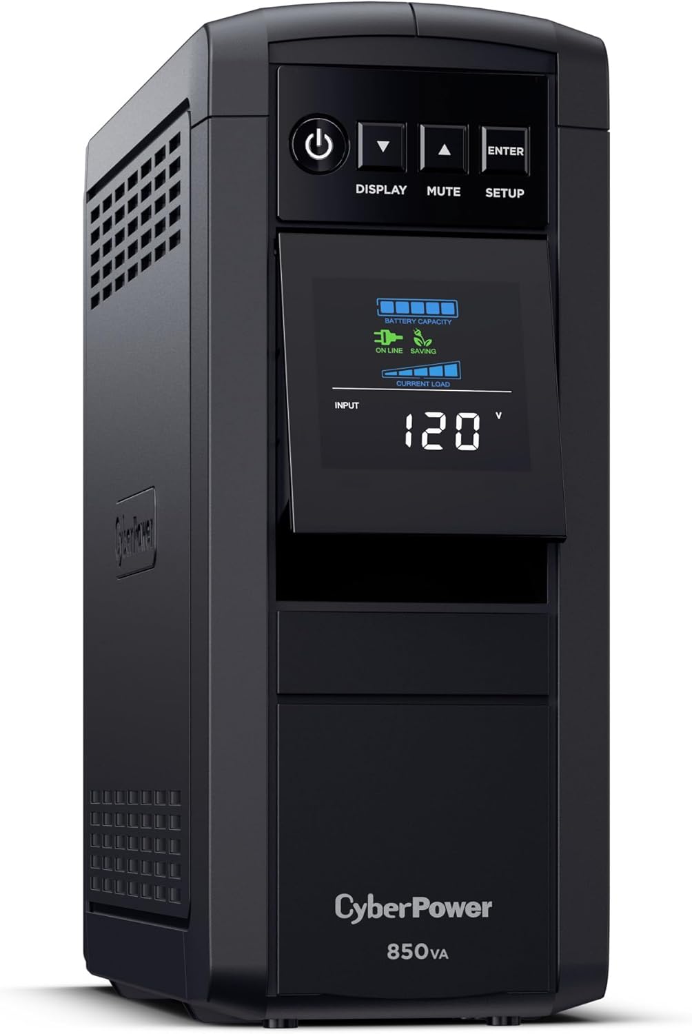 CyberPower CP850PFCLCD PFC Sinewave UPS Battery Backup and Surge Protector, 850VA/510W, 10 Outlets, AVR, Mini-Tower, UL Certified