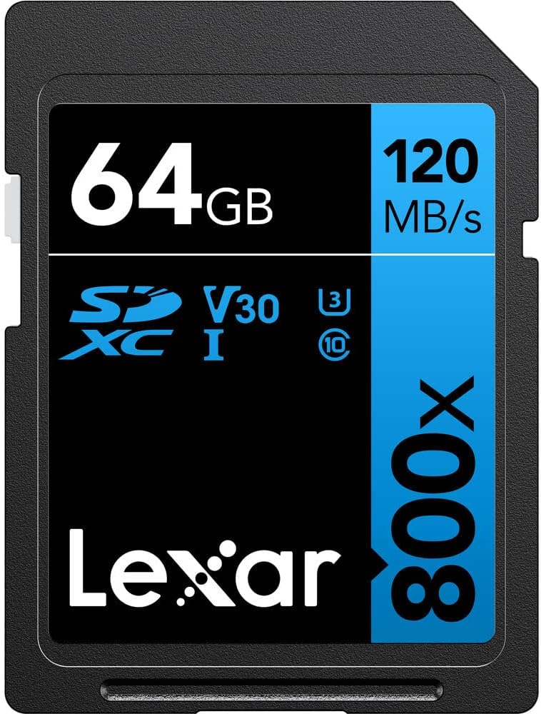 Kodak FZ55BK PIXPRO FZ55 Digital Camera Black Bundle with Lexar 64GB High-Performance 800x UHS-I SDHC Memory Card Blue Series