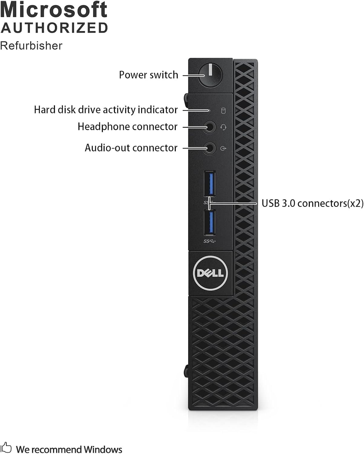 Dell OptiPlex 3060 Mini Desktop, Windows 11 Pro Micro PC Computer, Intel Core i5-8500T, 256GB SSD, 8GB RAM, WiFi, Bluetooth, LAN/RJ-45 (Renewed)