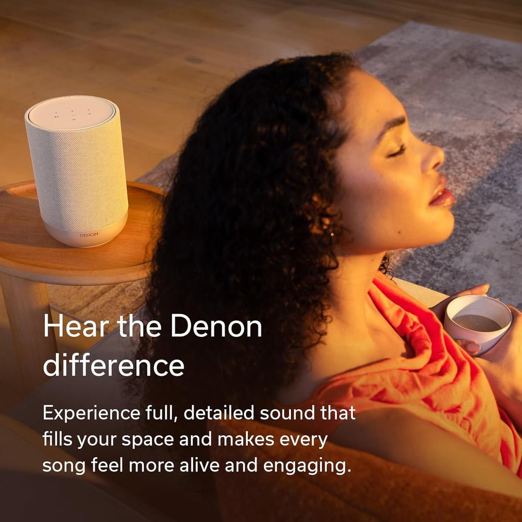 Denon Home 200 Speaker, Wireless Speaker with Stereo and 3D Dolby Atmos Music, Home Audio Device, HEOS Multiroom Music Control, Wi-Fi, Bluetooth, AirPlay 2, Charcoal