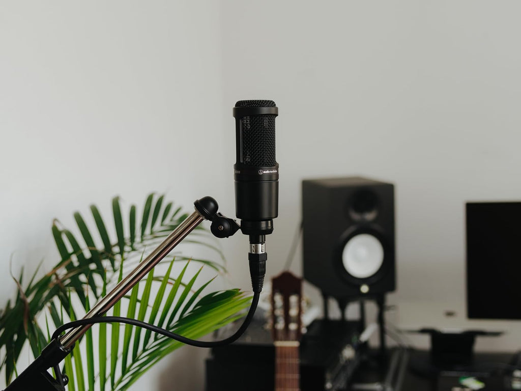 Audio-Technica AT2020 Cardioid Condenser Studio XLR Microphone, Ideal for Project/Home Studio Applications, Black