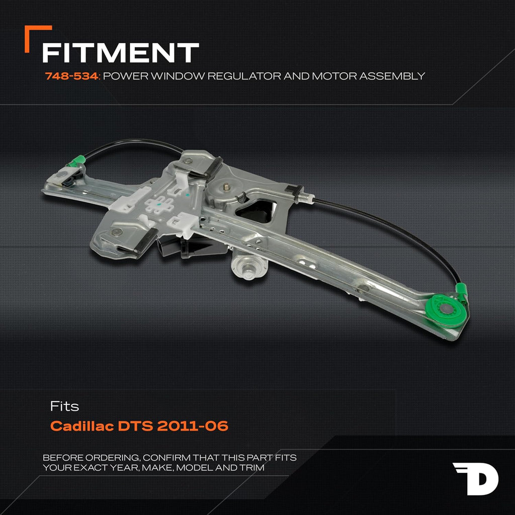 Dorman 748-534 Rear Driver Side Power Window Regulator and Motor Assembly Compatible with Select Cadillac Models