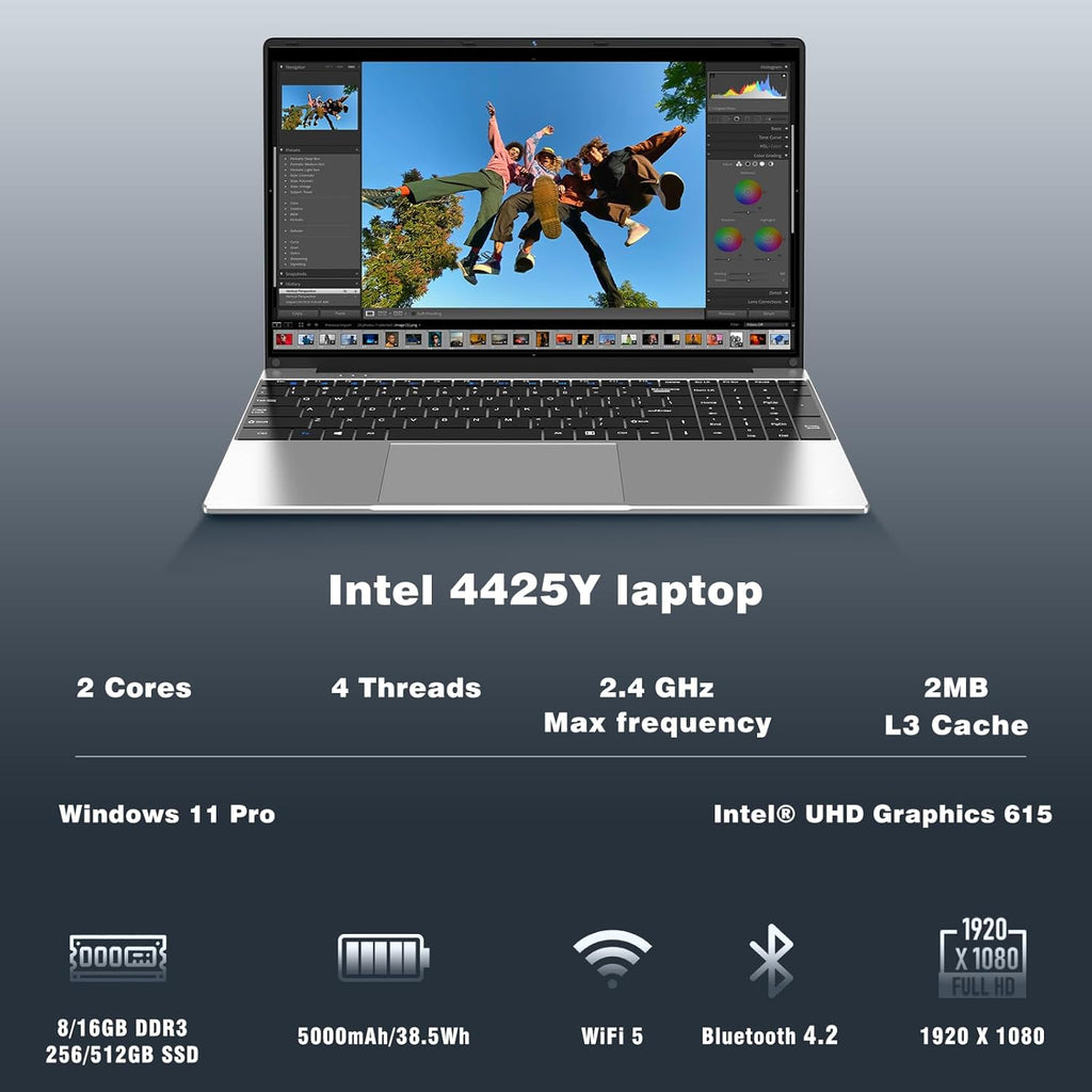 Laptop Computer, Window 11 Pro Lap Top 2026 New, 15.6 Inch Laptop PC, 8GB RAM 256GB SSD, 4425Y Processor, IPS FHD 1920*1080P, 2-Year Warranty, 5000mAh Battery, Mini HDMI, for School Business Student