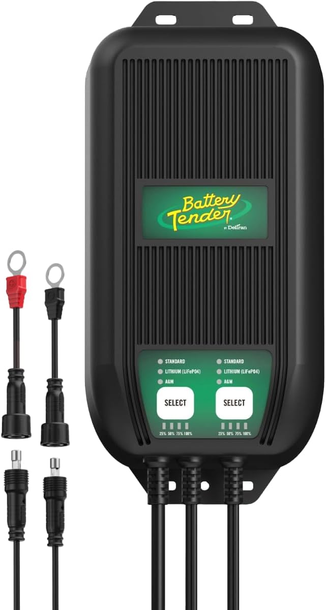 Battery Tender WaveCharge Pro 2 Bank Multibank Charger - 20 AMP (10 AMPs Per Bank) -12V - Smart Multi Battery Weatherproof Charger and Maintainer - 022-1007-DL-WH