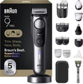 Braun All-in-One Series 9 PRO Men's Electric Beard Trimmer, Hair Clipper, Shaver & Razor for Face, Hair & Body, AIO 9570 with Gillette Labs Razor, Cordless