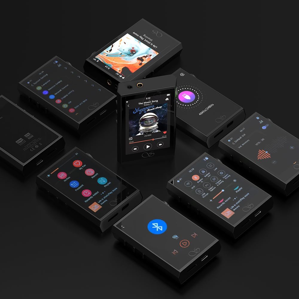 SHANLING M1 Plus M1Plus Protable Music Player MP3 High-Definition Lossless ES9069Q DAC Dual SGM8262 Amplifier PCM768 DSD512 Bluetooth 5.2 LDAC WiFi DLNA Black