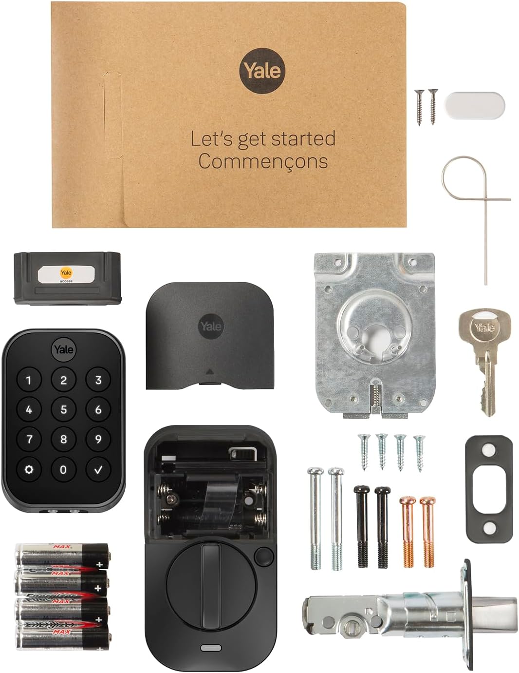 Yale Security Home Assure Lock 2 Deadbolt, Black Suede Keyless Entry Door Lock with Digital Touchscreen Keypad and Bluetooth Connectivity (No Wi-Fi), YRD430-BLE-BSP