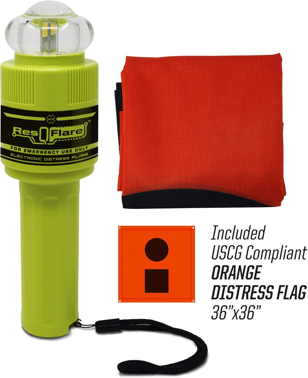 ACR ResQFlare E-Flare Safety Kit - Marine Electronic Boat Flare Meets USCG Daytime and Nighttime Coast Guard Boating Requirements, Emergency Flare for Boating, Marine Safety, Boat Survival