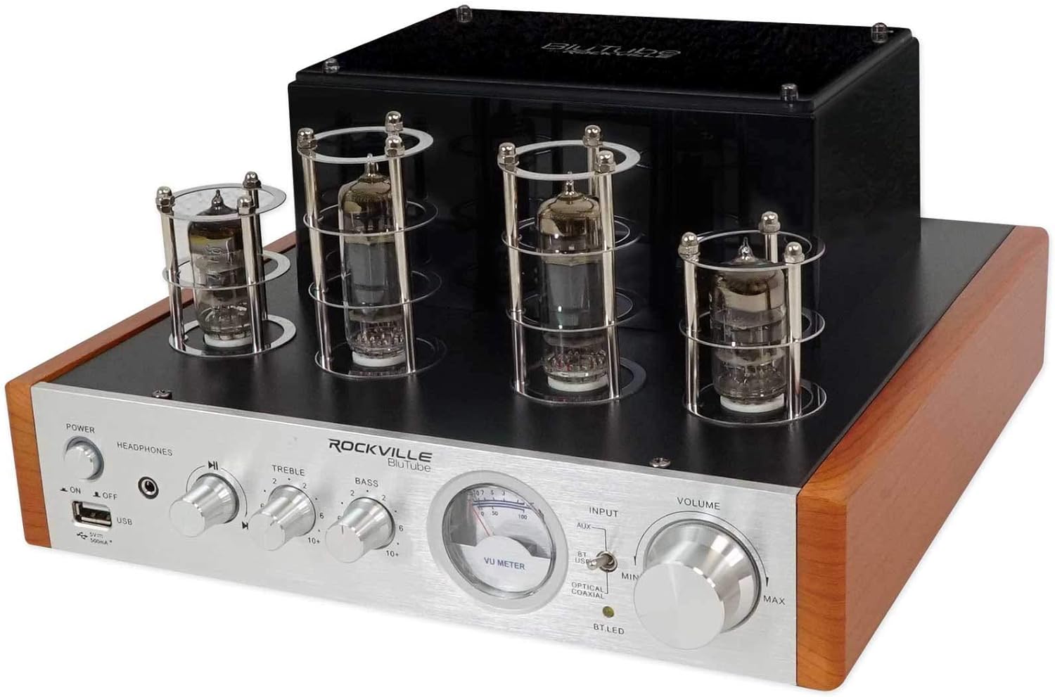 Rockville BluTube WD 70W Tube Amplifier/Home Stereo Receiver, Bluetooth, HDMI, Optical, for Audiophiles and Home Theater Enthusiasts