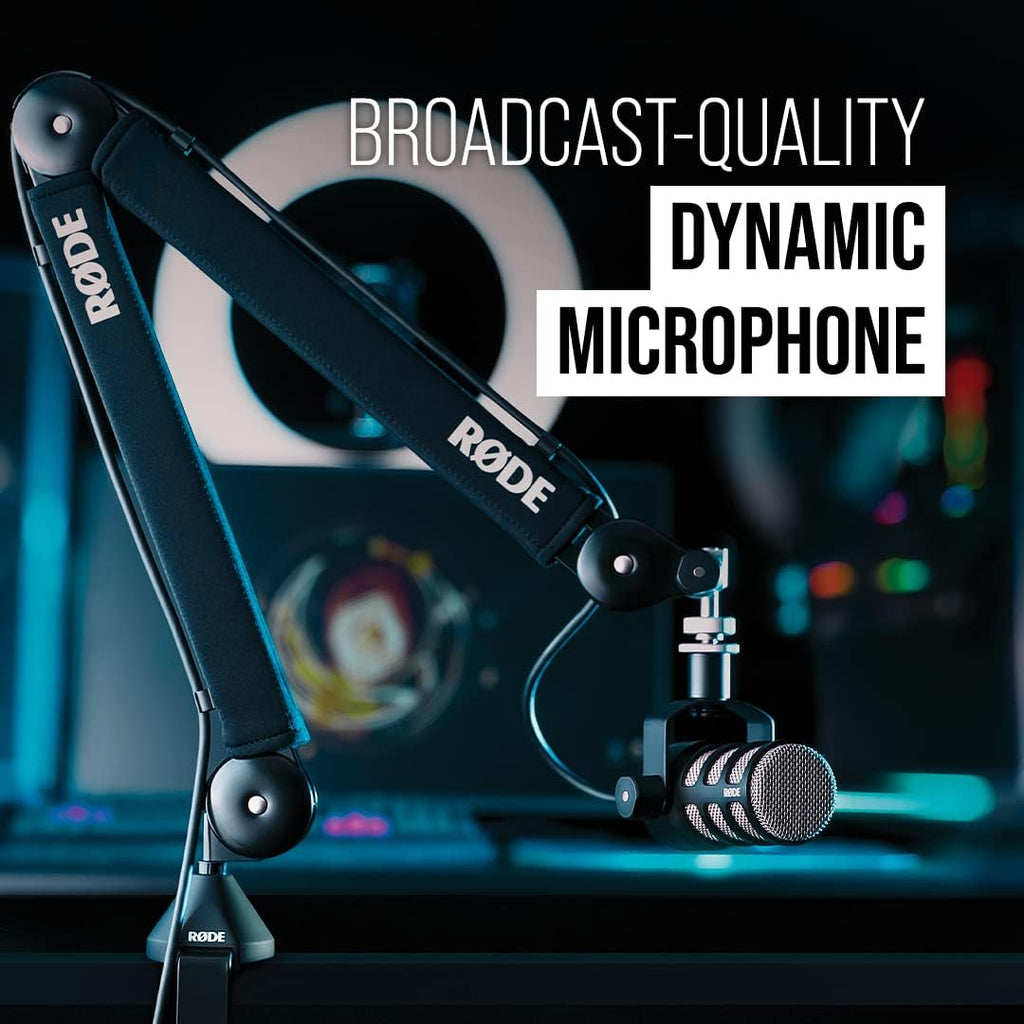 RØDE PodMic Cardioid Dynamic Broadcast Microphone — XLR Output ONLY, Requires Audio Interface (RØDECaster or similar). For USB Plug-and-Play, see PodMic USB.