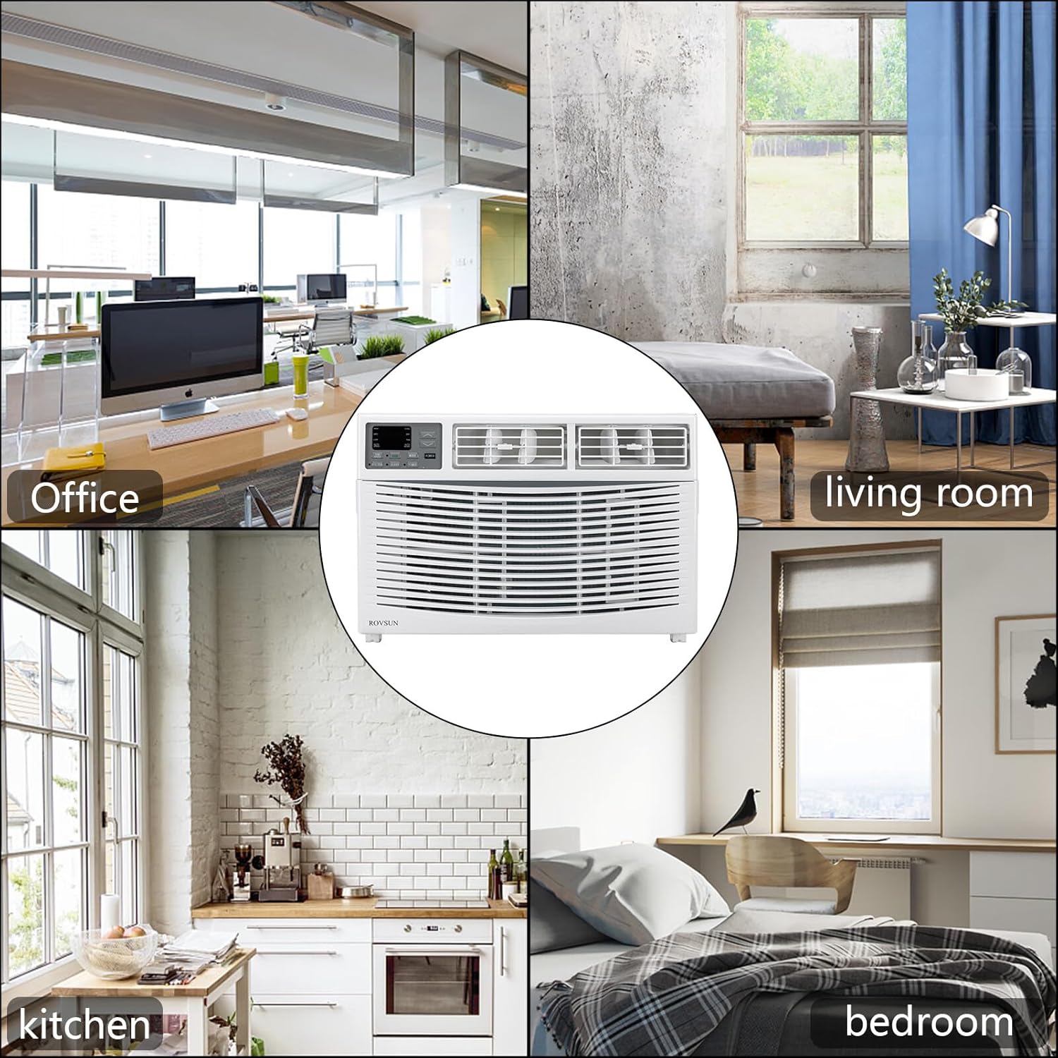 ROVSUN 8000 BTU Air Conditioner Window Unit, 3-in-1 Window AC Unit Cooler, Dehumidifier & Fan with Timer, Remote Control & Installation Kit, Cooling Rooms up to 350 Sq. Ft, 115V/60Hz