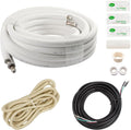 Wostore 25 Ft. Line Set 1/4&3/8 Inch 3/8" PE for Mini Split Air Conditioner Copper Pipes Insulated Coil HVAC with Fittings
