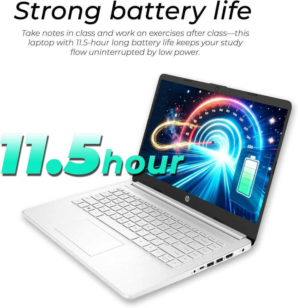 HP Ultrabook Laptop with Office 365 - Copilot AI - Intel Core | Thin & Portable, Anti-Glare Display, 1TB OneDrive + 64GB SSD, Win11, Fast Charge and 12hrs Battery, Fast, Smart, Essential, no Mouse