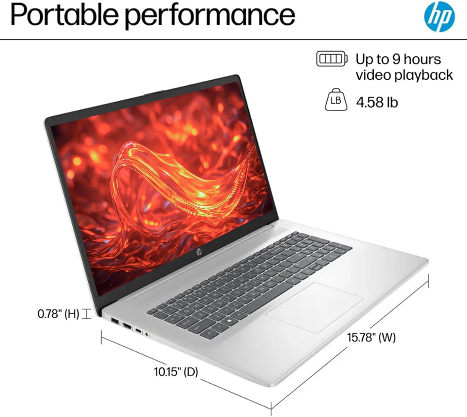 HP 17.3” Business Laptop 2025, Powerful 7000 Series AMD Ryzen 5 7430U (Beats Intel i7-1355U), Copilot Key, FHD Anti-Glare Display, 32GB RAM, 1TB SSD, HDMI, Wi-Fi 6, Windows 11 Pro, WOWPC USB