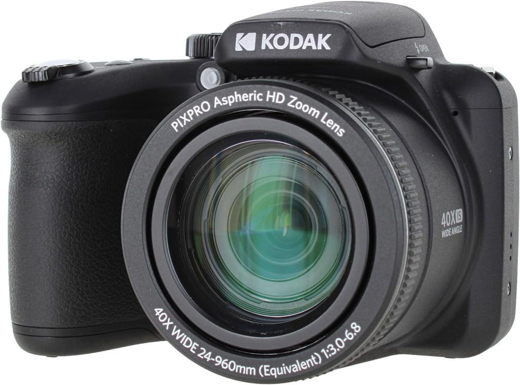 Kodak Pixpro AZ405 Digital Camera in Black (AZ405BK) Bundle Including: 128 GB Memory Card, Rechargeable Batteries, Case, Flexible Tripod, Neck Strap, Lens Caps, Full Cleaning Kit, More Accessories