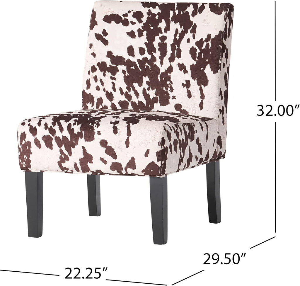 Christopher Knight Home Kassi Fabric Accent Chairs, 2-Pcs Set, Milk Cow