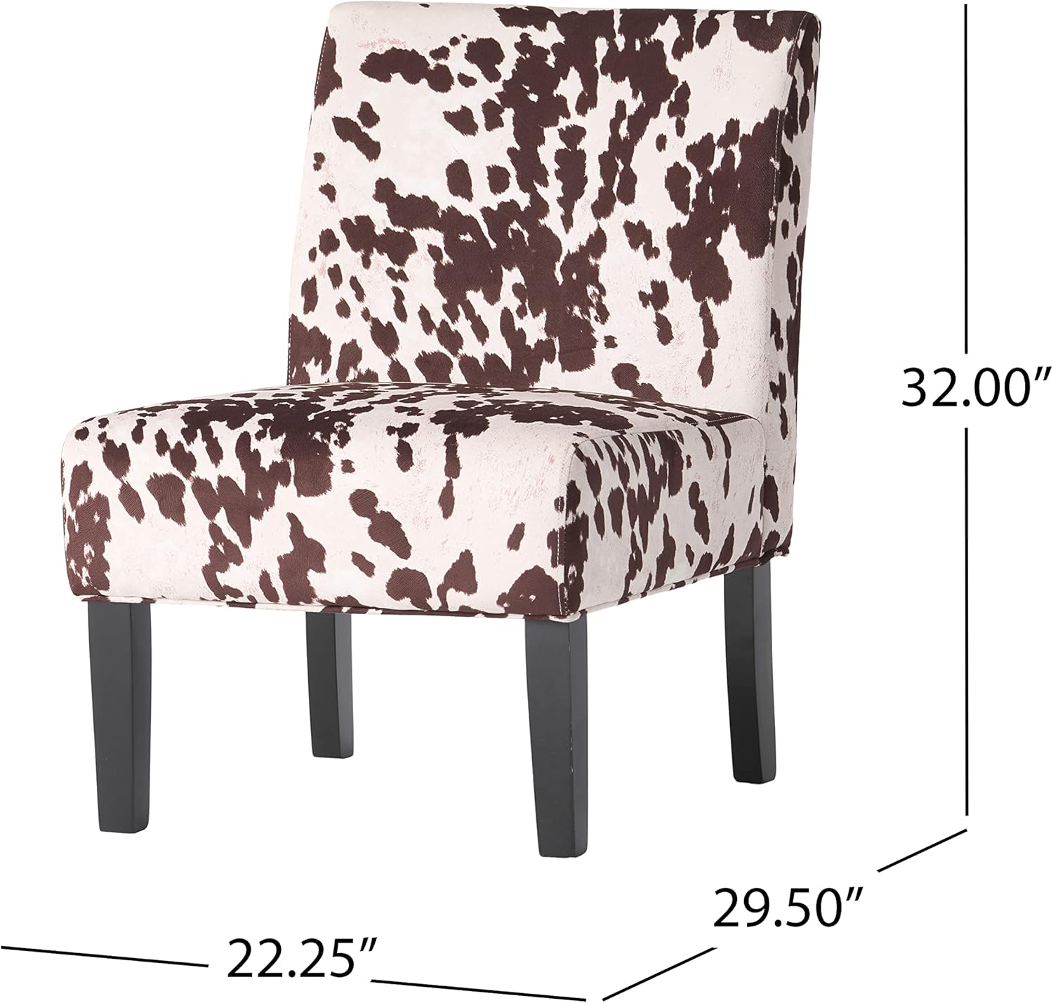 Christopher Knight Home Kassi Fabric Accent Chairs, 2-Pcs Set, Milk Cow